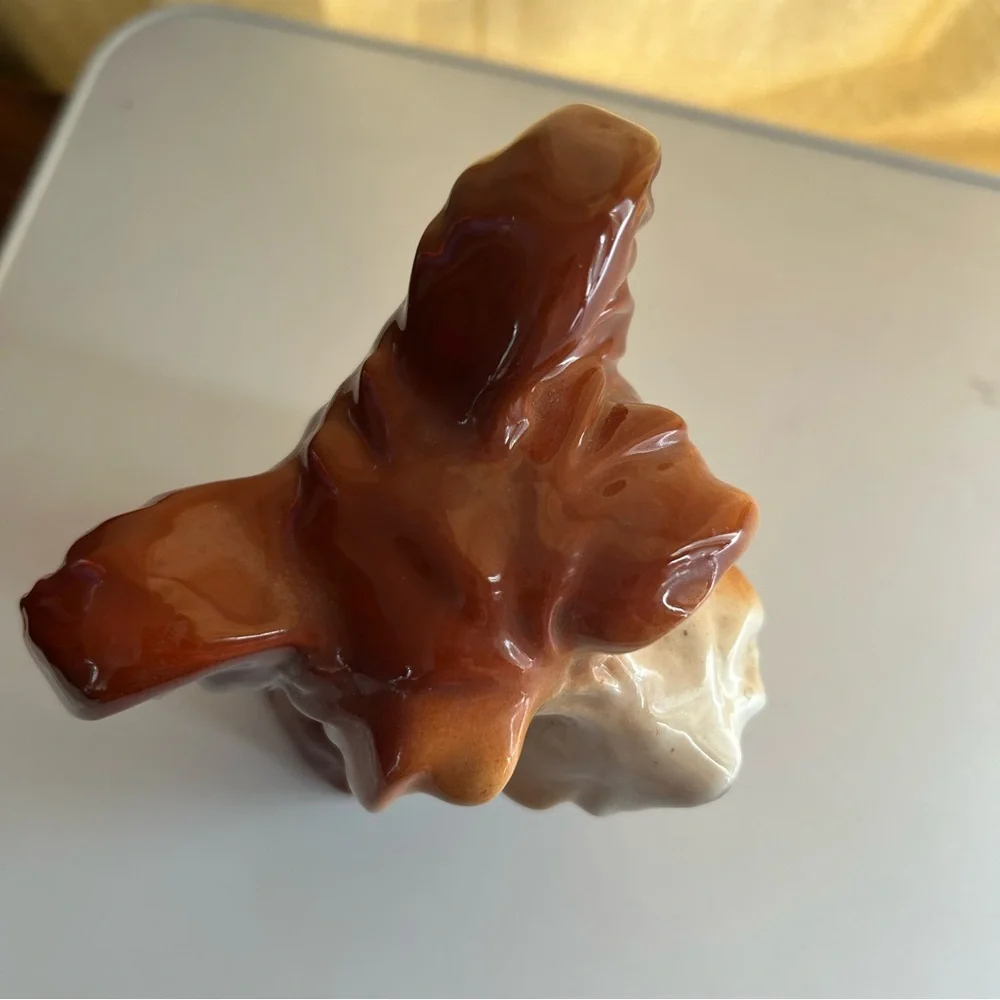 Ceramic Dog Figurine - Brown and Cream